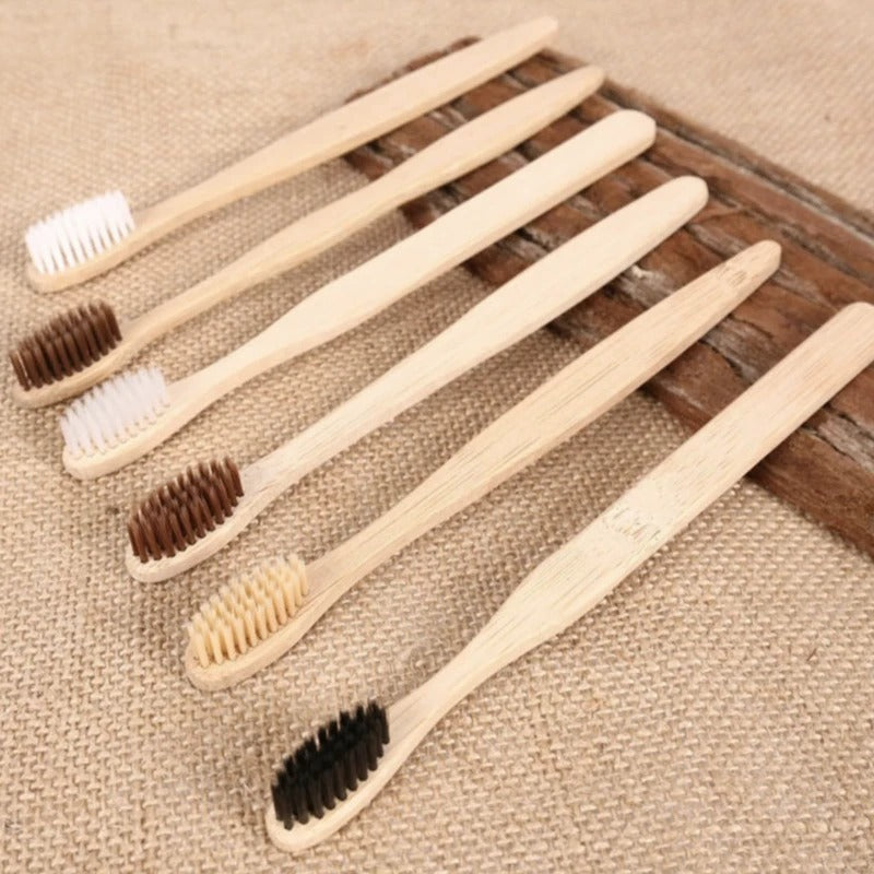 Bamboo Toothbrushes - 10 Pack Eco-Friendly