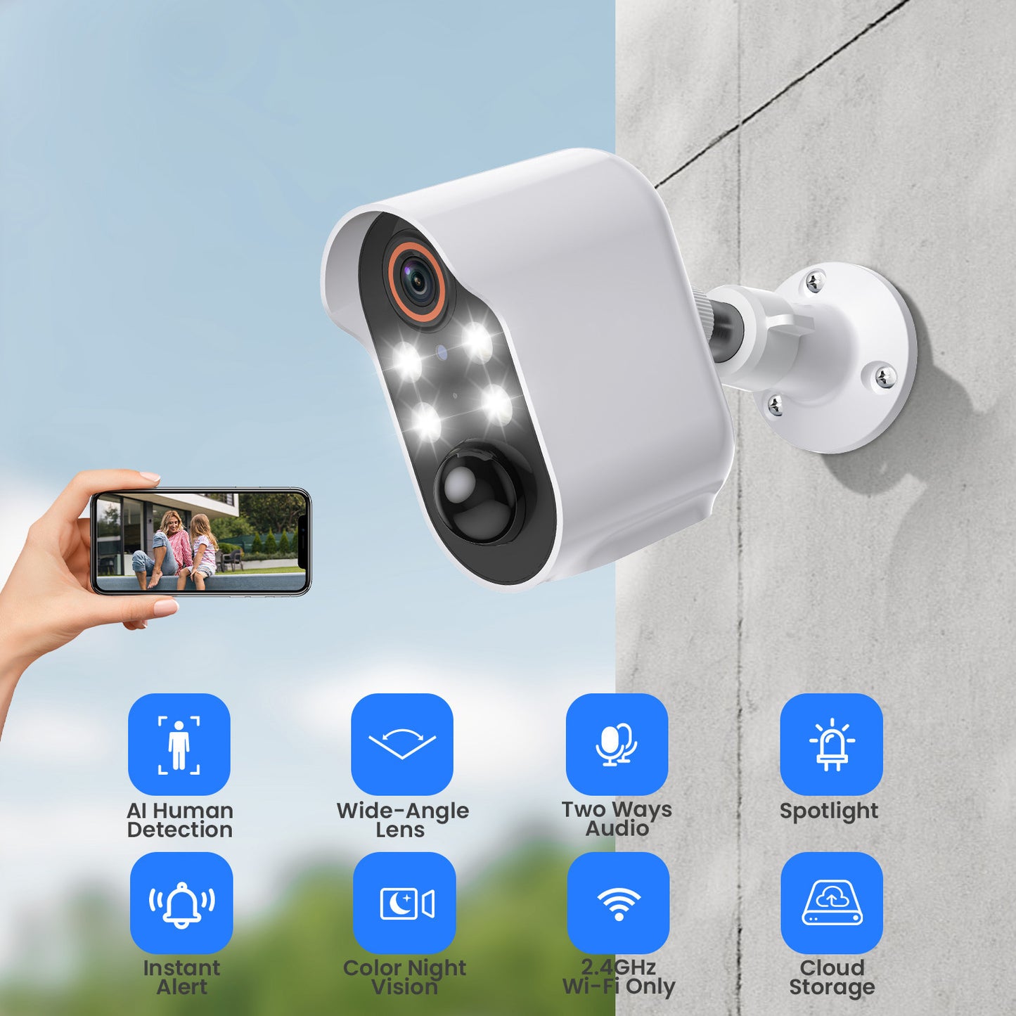 Wireless Outdoor Security Camera - WiFi