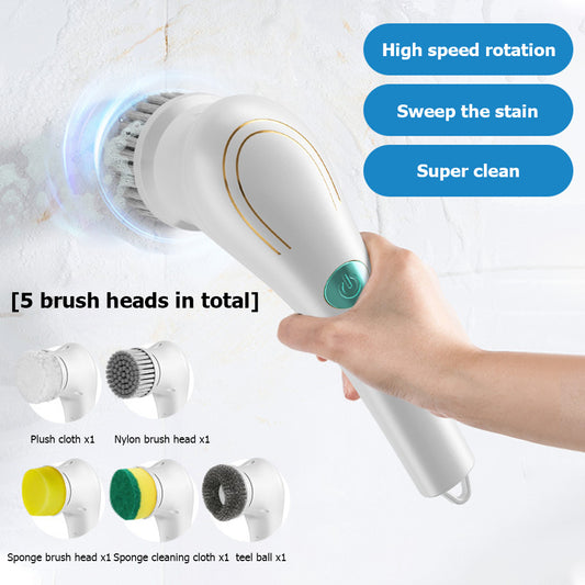 Electric Cleaning Brush Set - 5 Heads