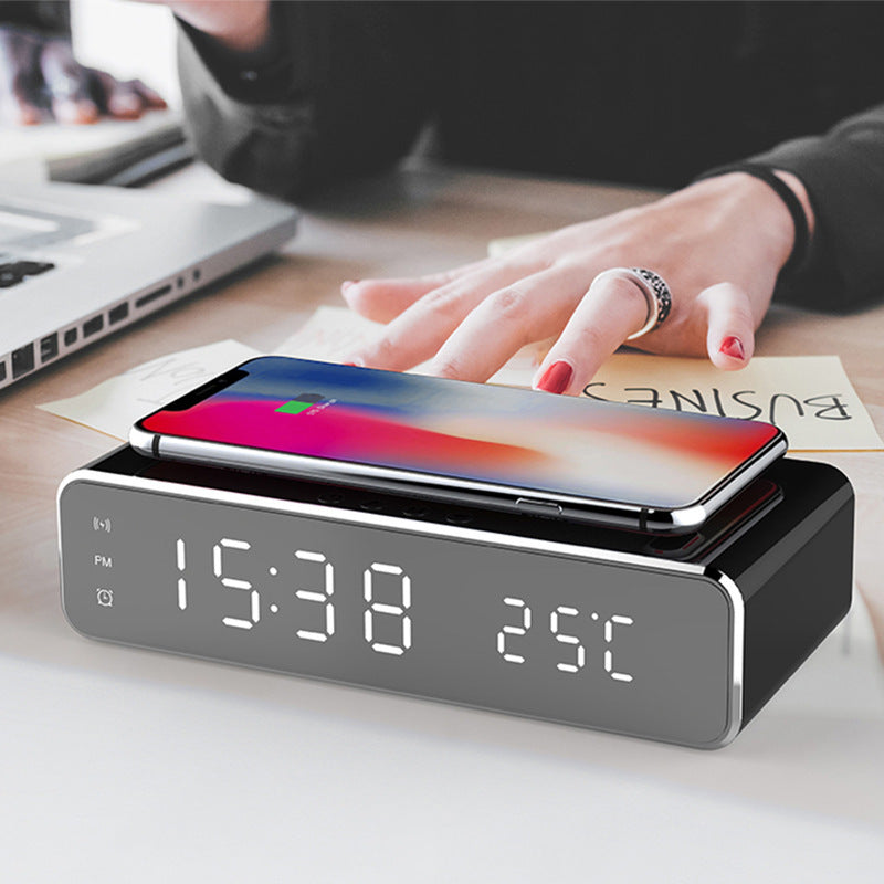 LED Alarm Clock with Wireless Charger