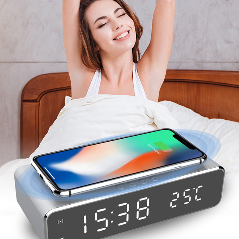 LED Alarm Clock with Wireless Charger